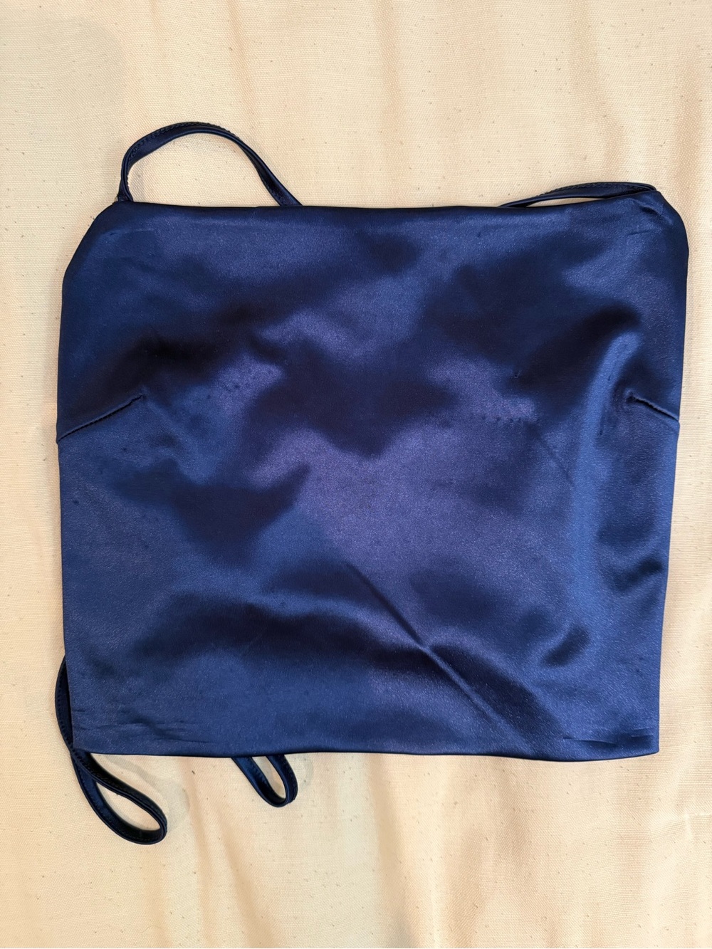 Royal blue satin crop top